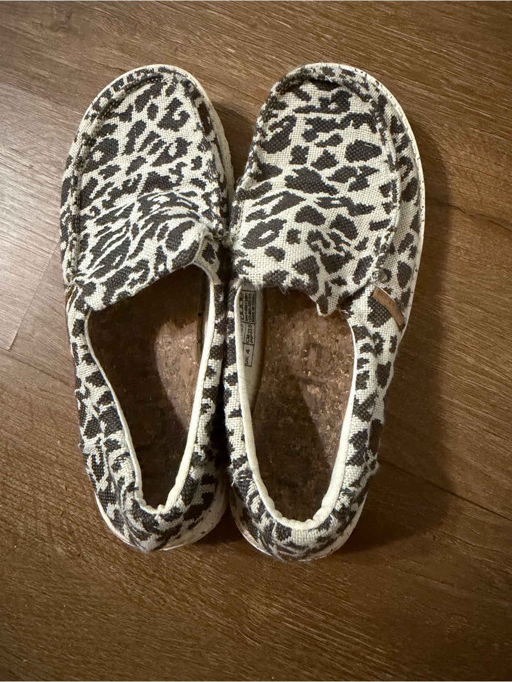 Hey Dude Women's Leopard Print Slip-On Sneakers - Cream & Brown